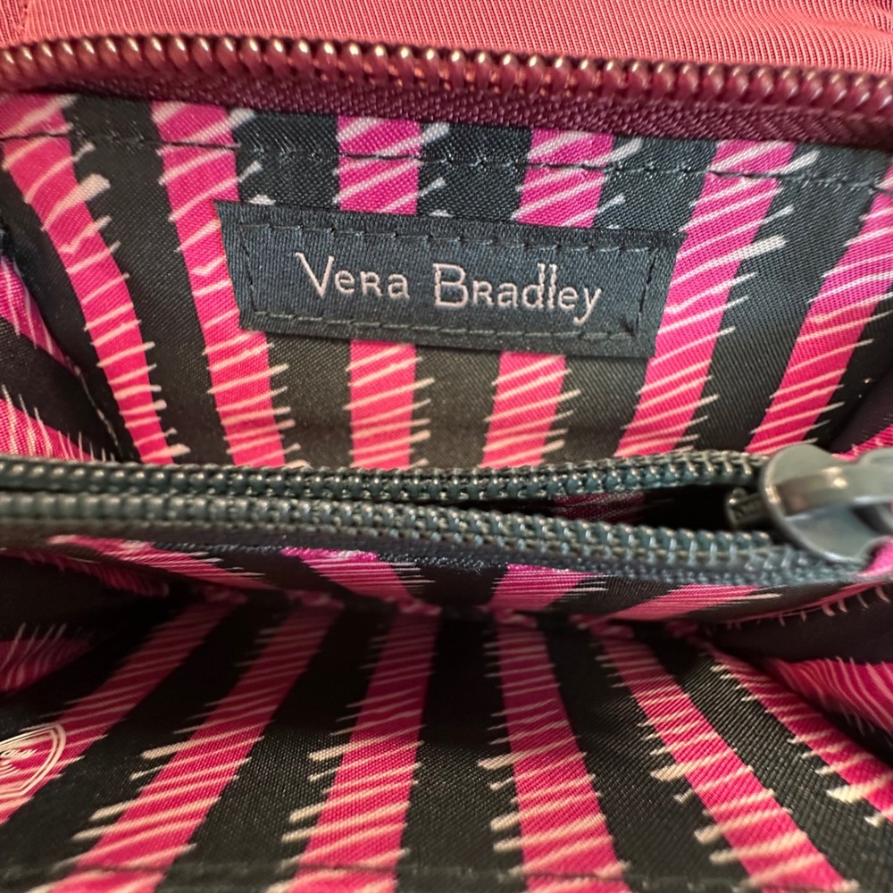 Vera Bradley Performance Twill ID Case Wallet Women Small Burgundy - Picture 8 of 10